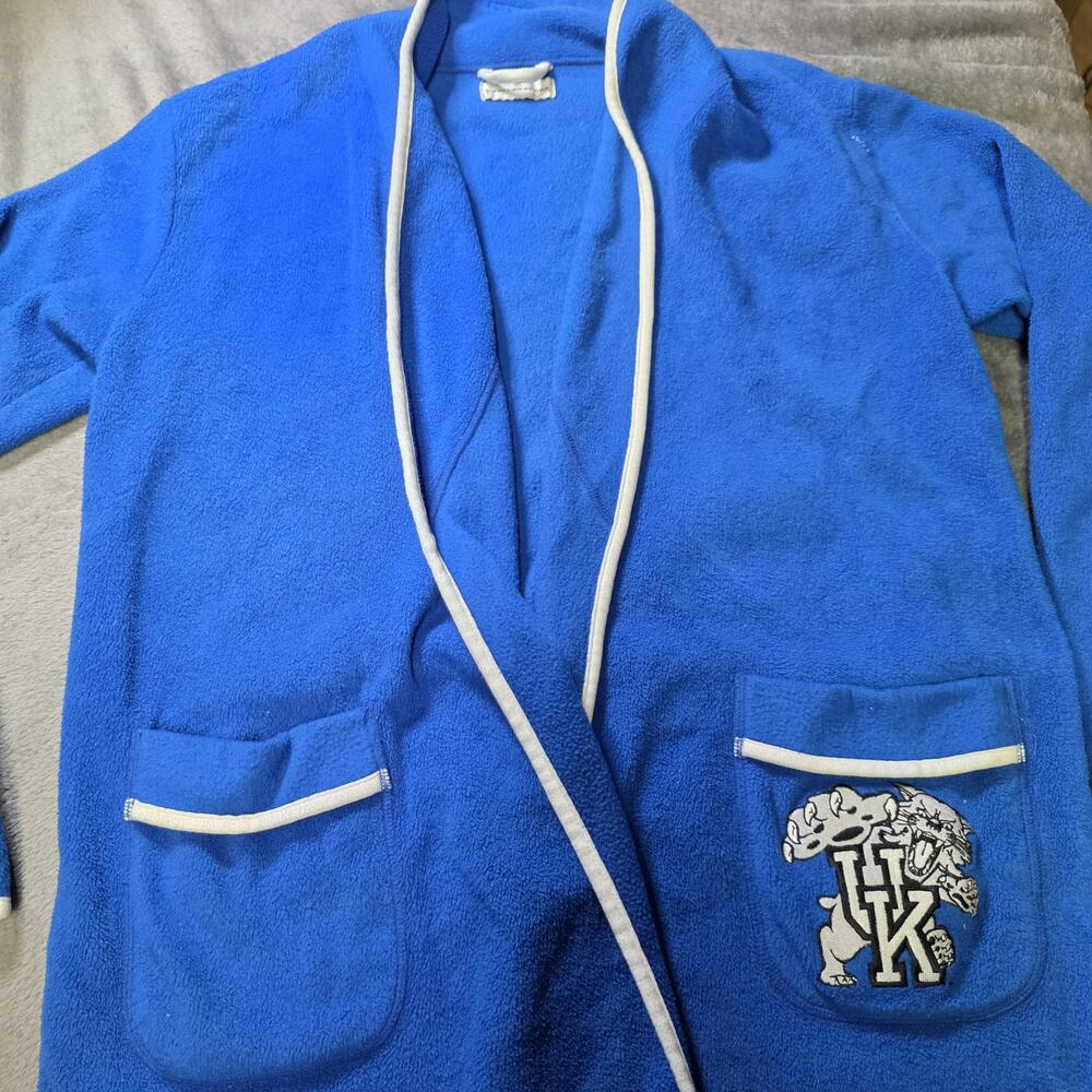 Kentucky Wildcats Robe Mens Blue NCAA Basketball Bathrobe Castles Sport Logo